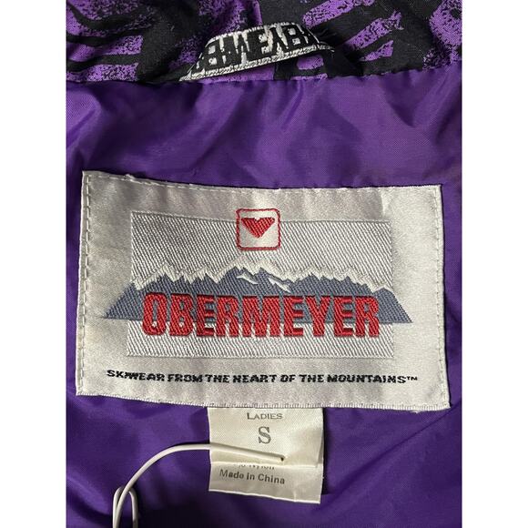 Obermeyer Pullover Jacket Womens Small Purple Black New Arc Ski Hooded Mittens - Picture 10 of 15